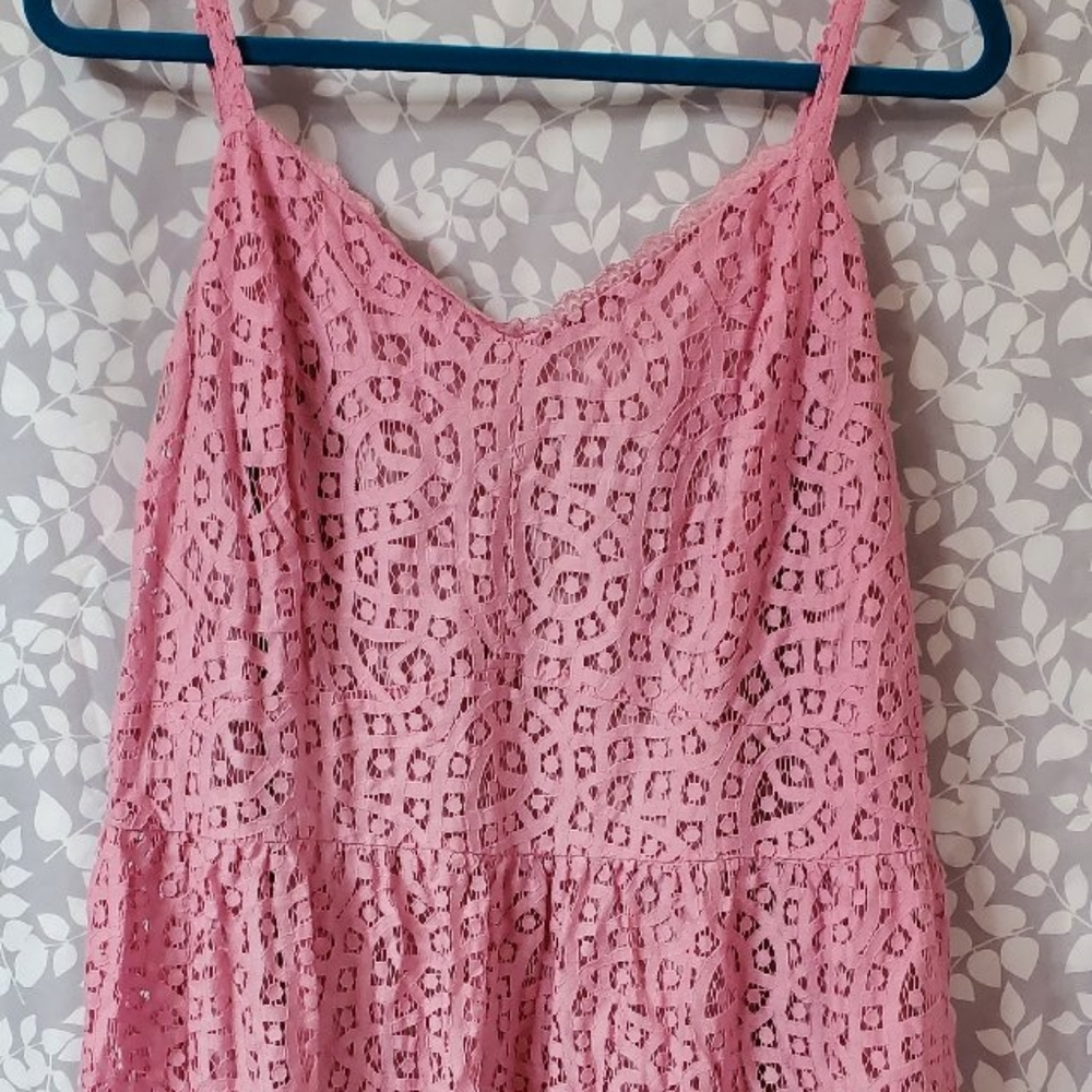 Pink eyelet dress